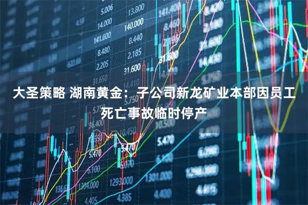 大圣策略 湖南黄金：子公司新龙矿业本部因员工死亡事故临时停产